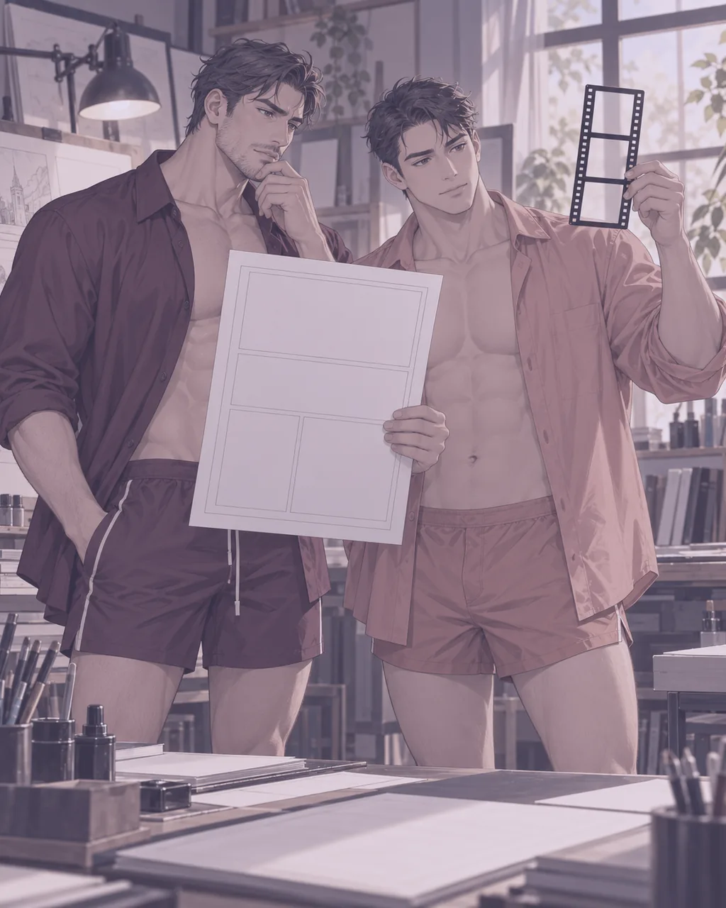 Ilustración editorial de Hentai yaoi: herramientas de IA para BL adulto